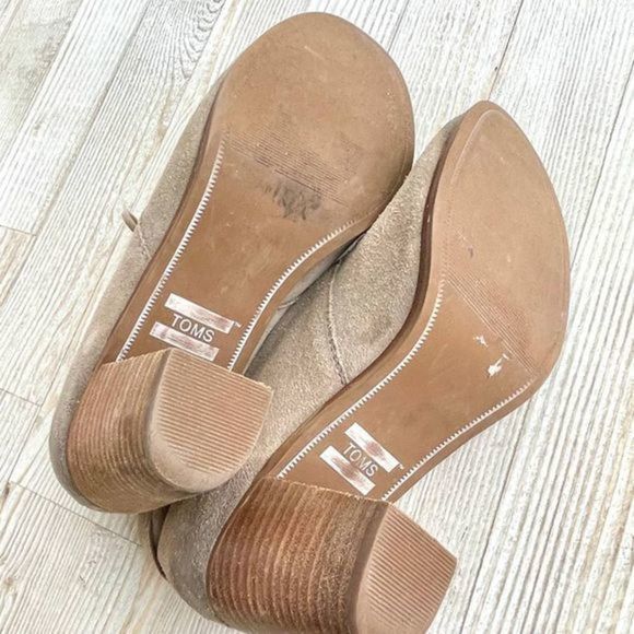 Toms Lunata Burnished Suede Lace Up Ankle Boots | Desert Taupe Size 8.5 - Picture 7 of 7